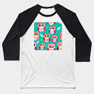 Watercolor owl pattern Baseball T-Shirt